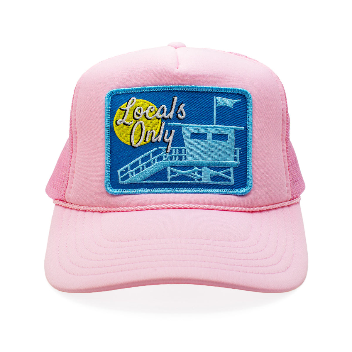 Locals Only - Embroidered Patch Foam Trucker Hat - Pink– Riviera