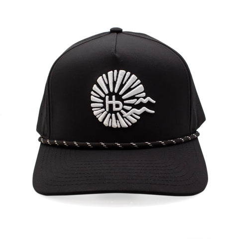 Riviera Supply Co - South Bay - Hermosa Beach Logo Black Golf Hat front