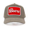 Riviera Supply Co - Sand 5 Panel Stone Washed Canvas Golf Hat  Beers Patch -  Front